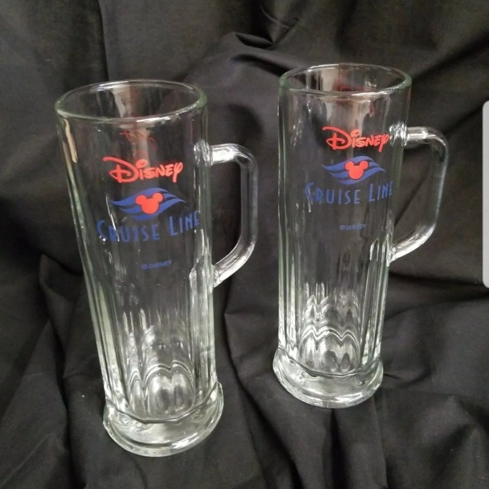 Walt Disney Cruise Line Tall Glass Mugs Set
